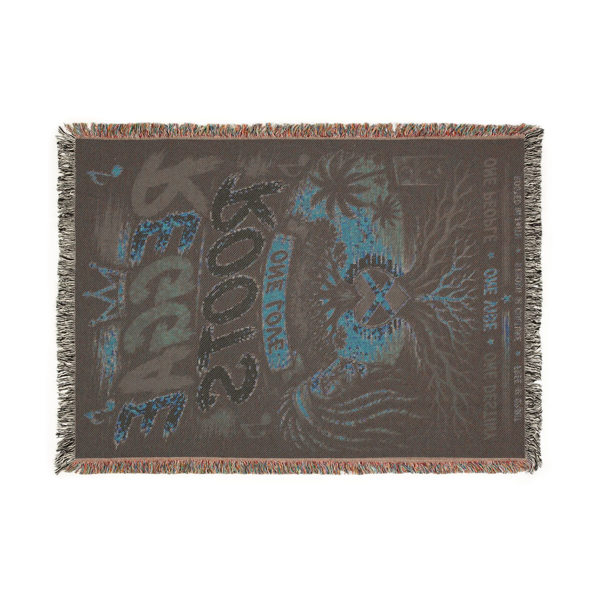 Reggae Roots One Love Woven Blanket | Jamaica Throw | Caribbean Home Decor