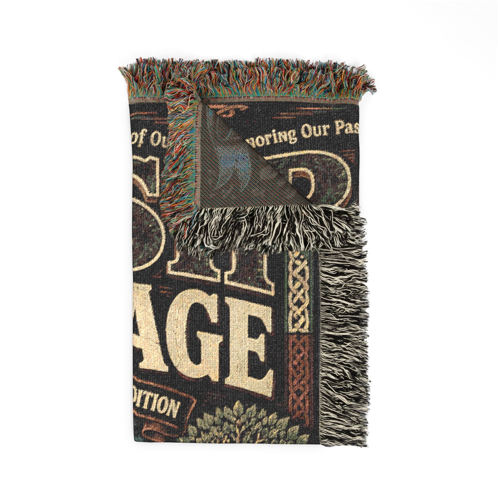 Irish Heritage Woven Throw Blanket – Vintage Celtic Pub Label Design