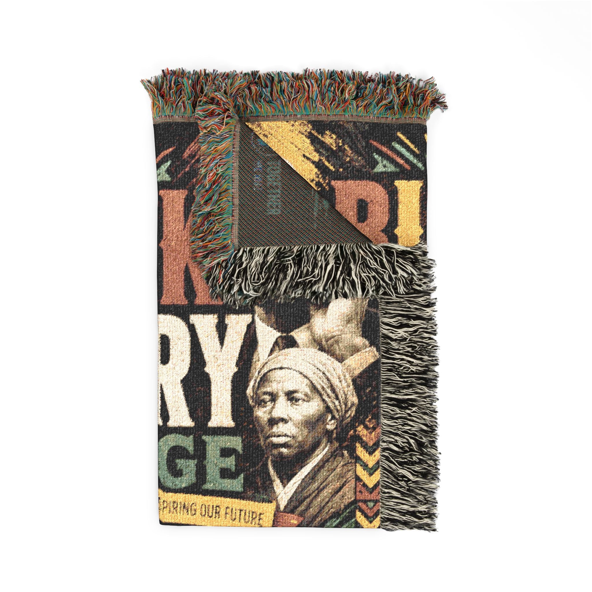 Black History Heritage Woven Blanket | African American Heritage Throw | Inspirational Cultural Tapestry | Wall Hanging | Home Décor Gift