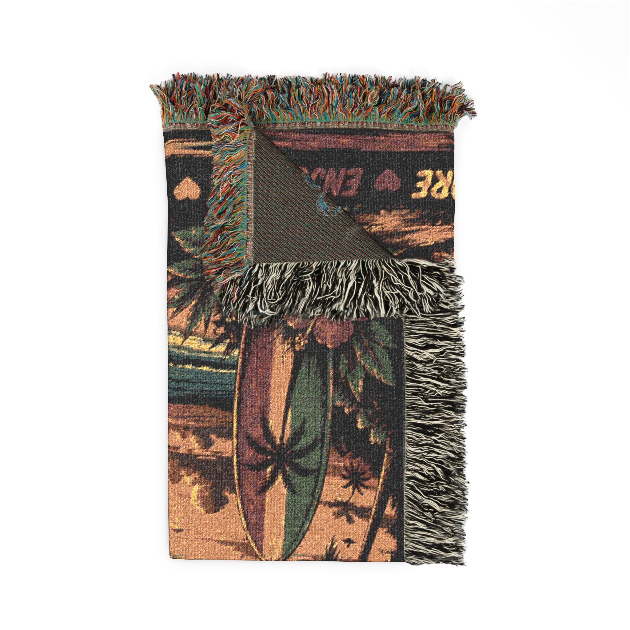 Beach Life One Love Woven Blanket | Caribbean Beach Throw | Tropical Home Decor