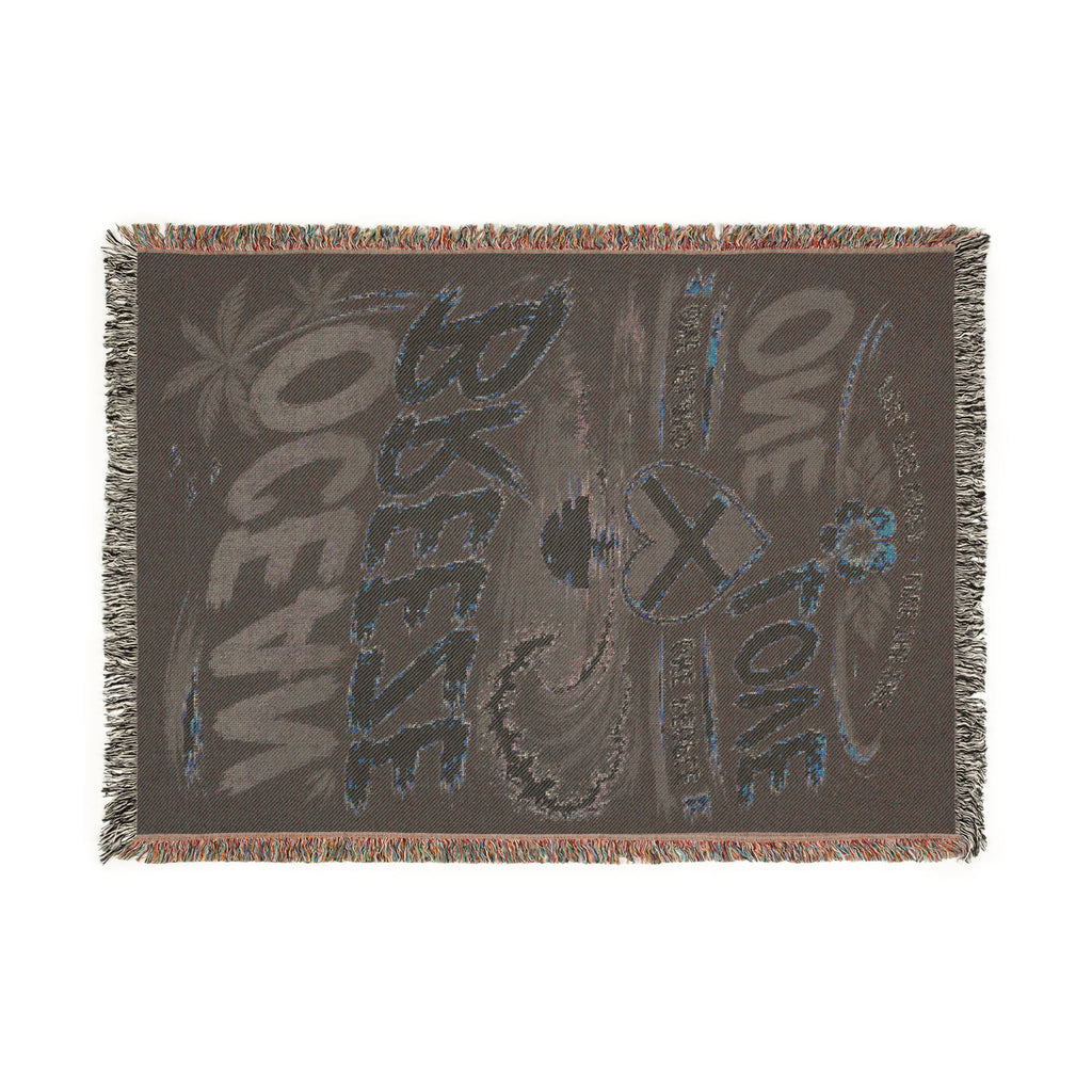 Ocean Breeze One Love Woven Blanket | Caribbean Beach Throw | Tropical Home Decor