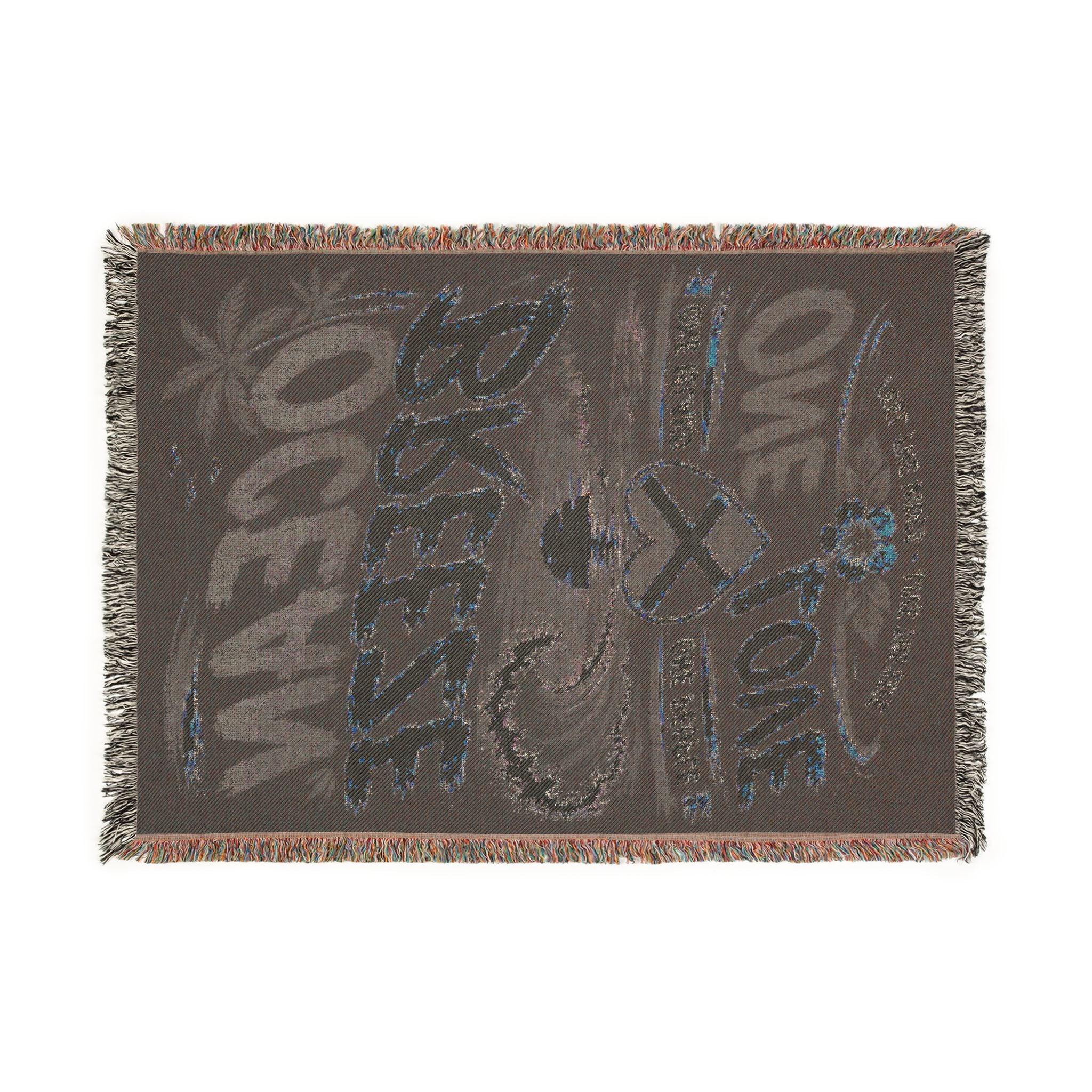 Ocean Breeze One Love Woven Blanket | Caribbean Beach Throw | Tropical Home Decor