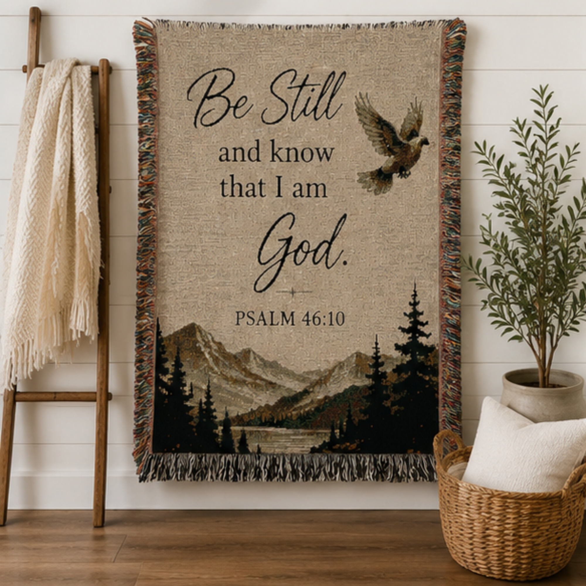 Be Still and Know | Inspirational Christian Woven Blanket | Faith Home Décor Throw | Cozy Religious Gift
