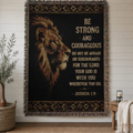 Inspirational Eagle Woven Blanket Be Strong and Courageous Throw