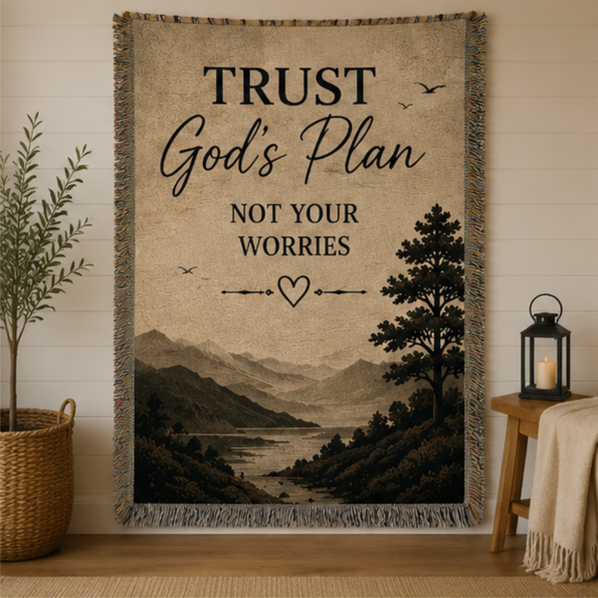 Trust God's Plan Woven Blanket | Christian Throw Blanket | Faith Home Decor | The Blanket House