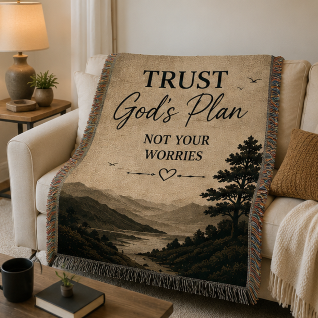Trust God's Plan Woven Blanket | Christian Throw Blanket | Faith Home Decor | The Blanket House