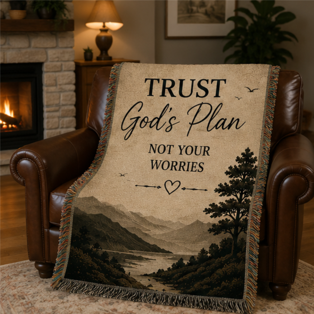 Trust God's Plan Woven Blanket | Christian Throw Blanket | Faith Home Decor | The Blanket House