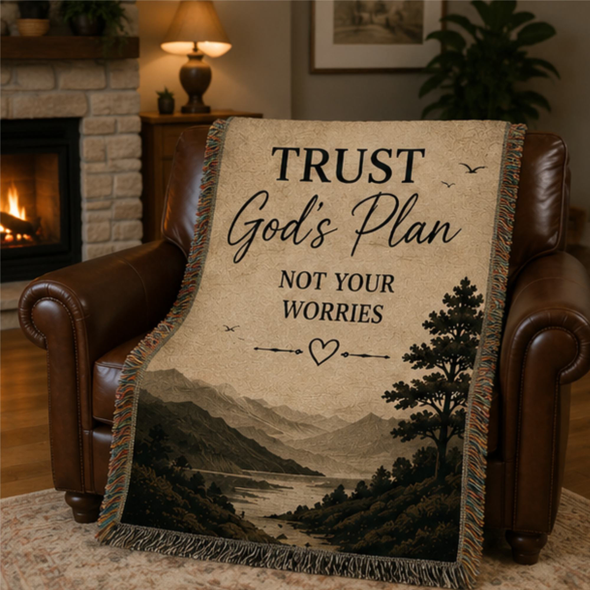 Trust God's Plan Woven Blanket | Christian Throw Blanket | Faith Home Decor | The Blanket House