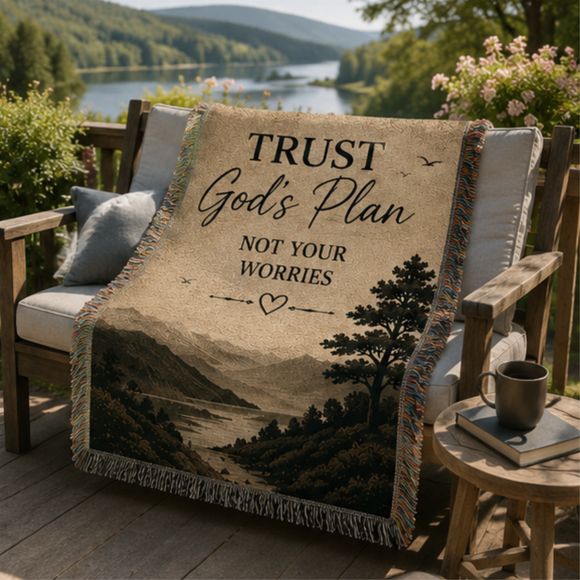 Trust God's Plan Woven Blanket | Christian Throw Blanket | Faith Home Decor | The Blanket House