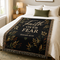 Faith Over Fear Christian Woven Blanket | Isaiah 41:10 Inspirational Throw