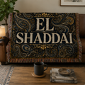El Shaddai Woven Throw Blanket - Paisley Religious Comfort Throw