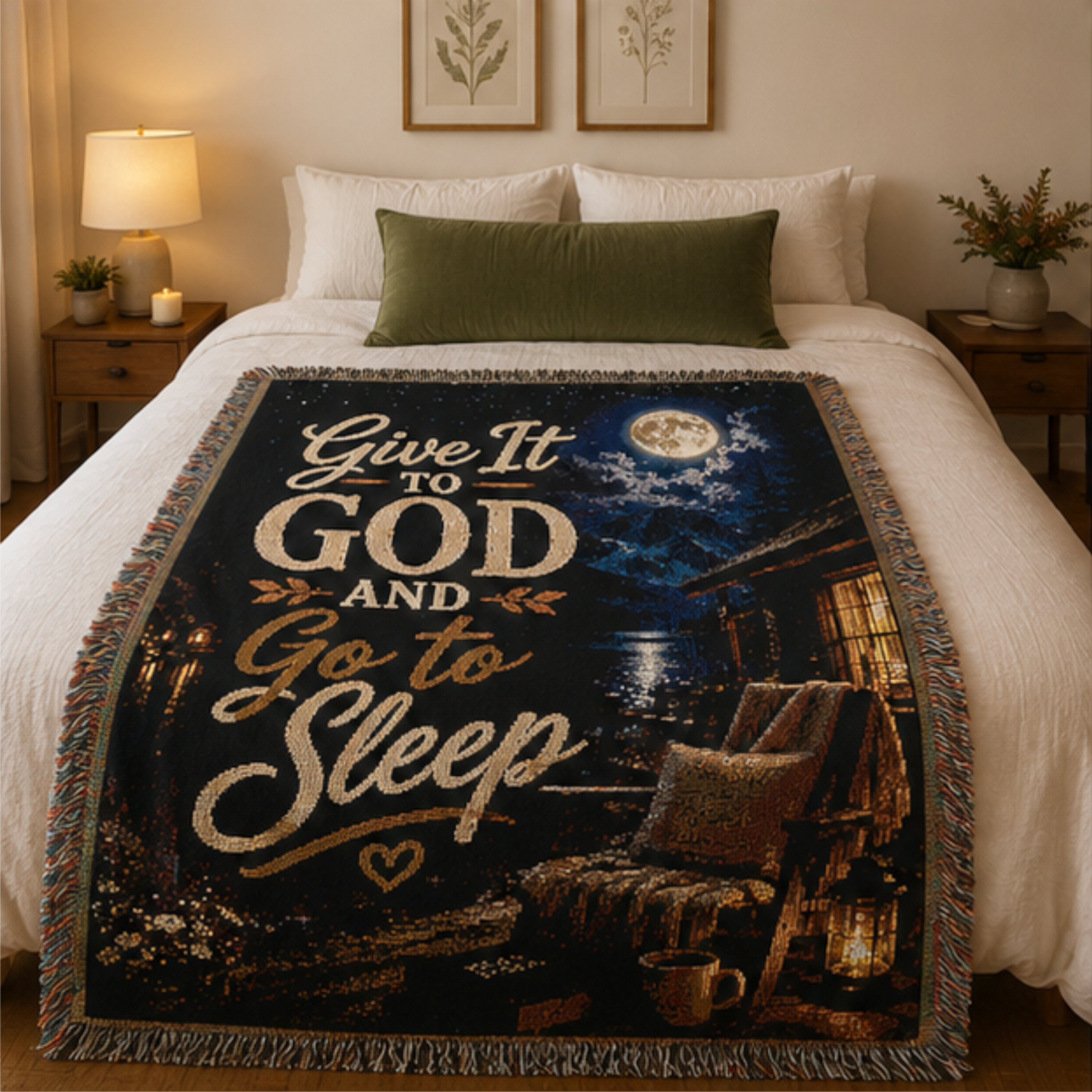 Give It To God Woven Blanket | Christian Throw | Inspirational Faith Gift