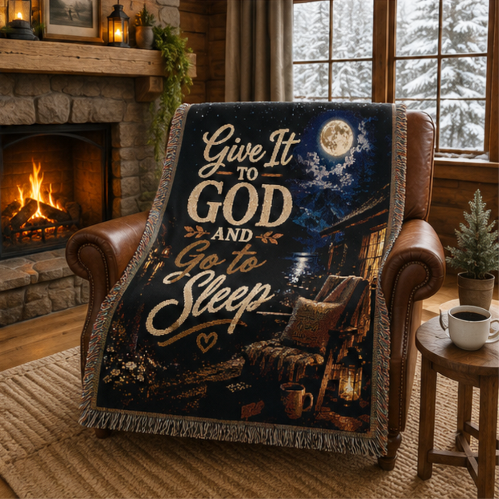 Give It To God Woven Blanket | Christian Throw | Inspirational Faith Gift