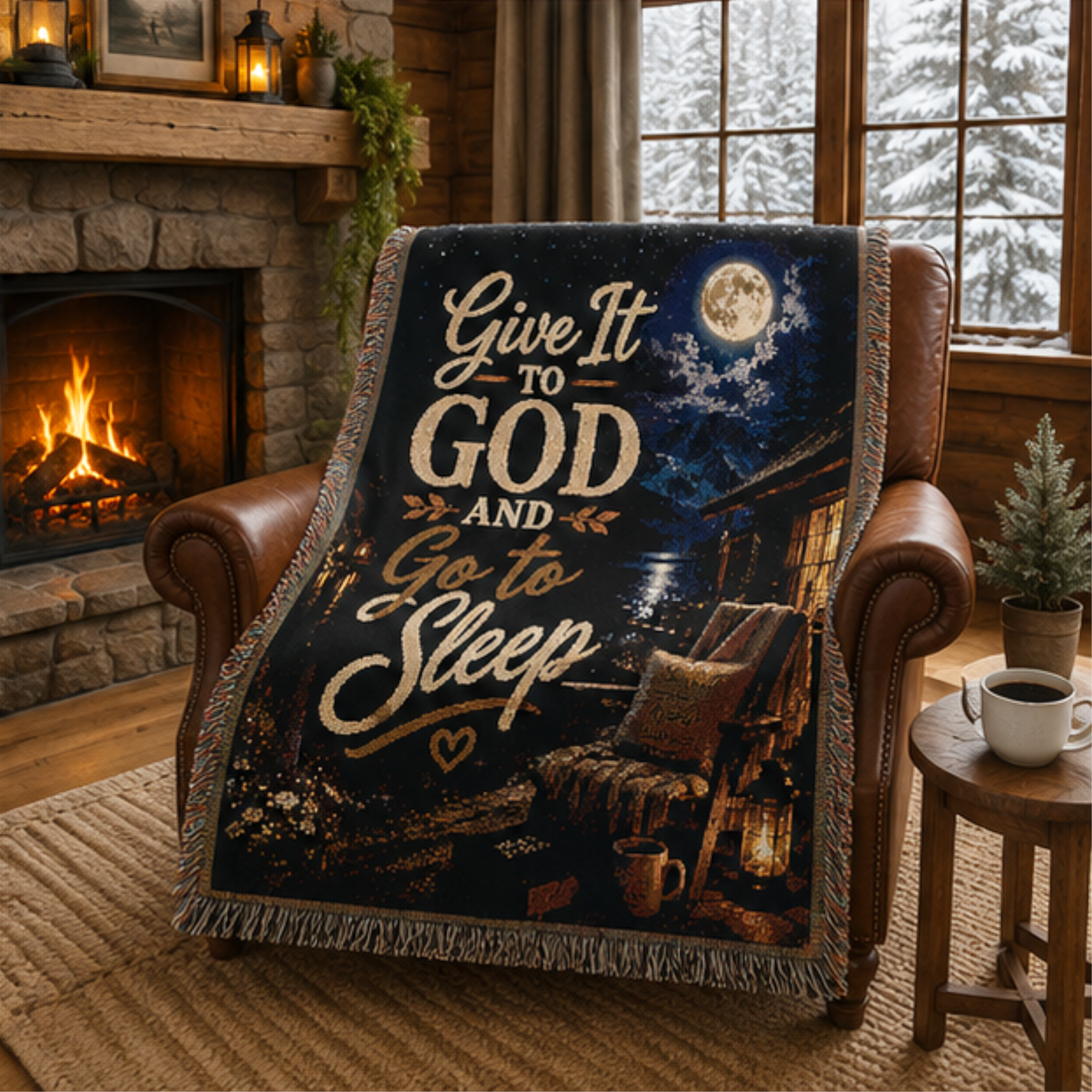 Give It To God Woven Blanket | Christian Throw | Inspirational Faith Gift