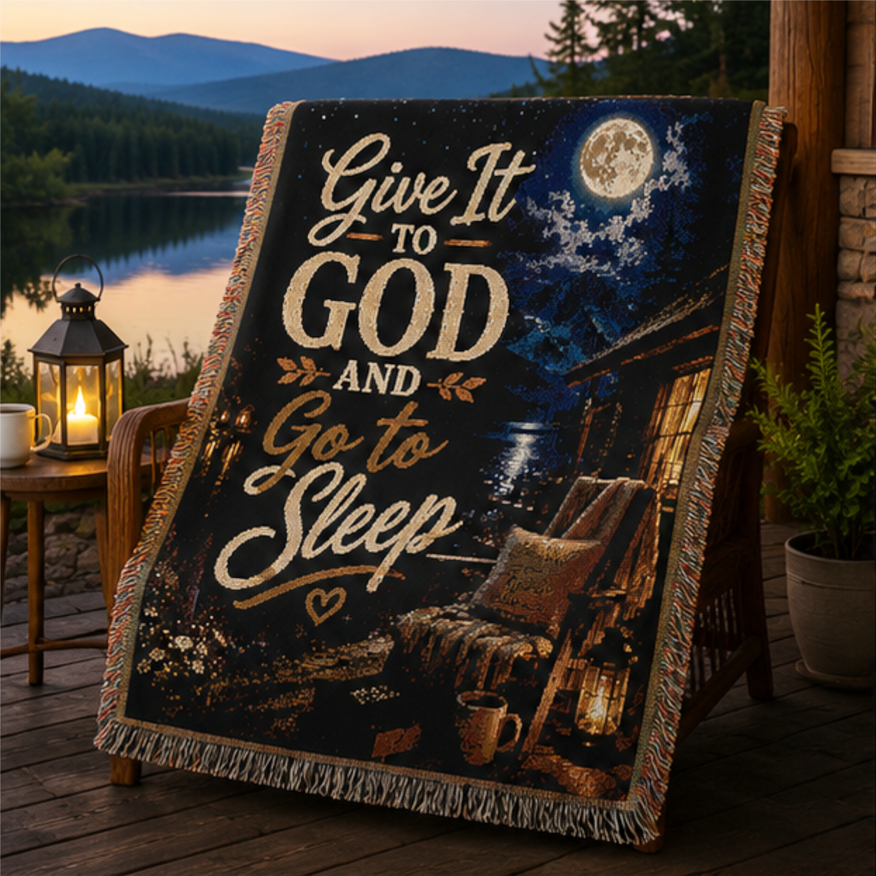 Give It To God Woven Blanket | Christian Throw | Inspirational Faith Gift
