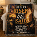 He Has Risen Just As He Said Woven Blanket | Matthew 28:6 Christian Easter Throw | Inspirational Faith Gift