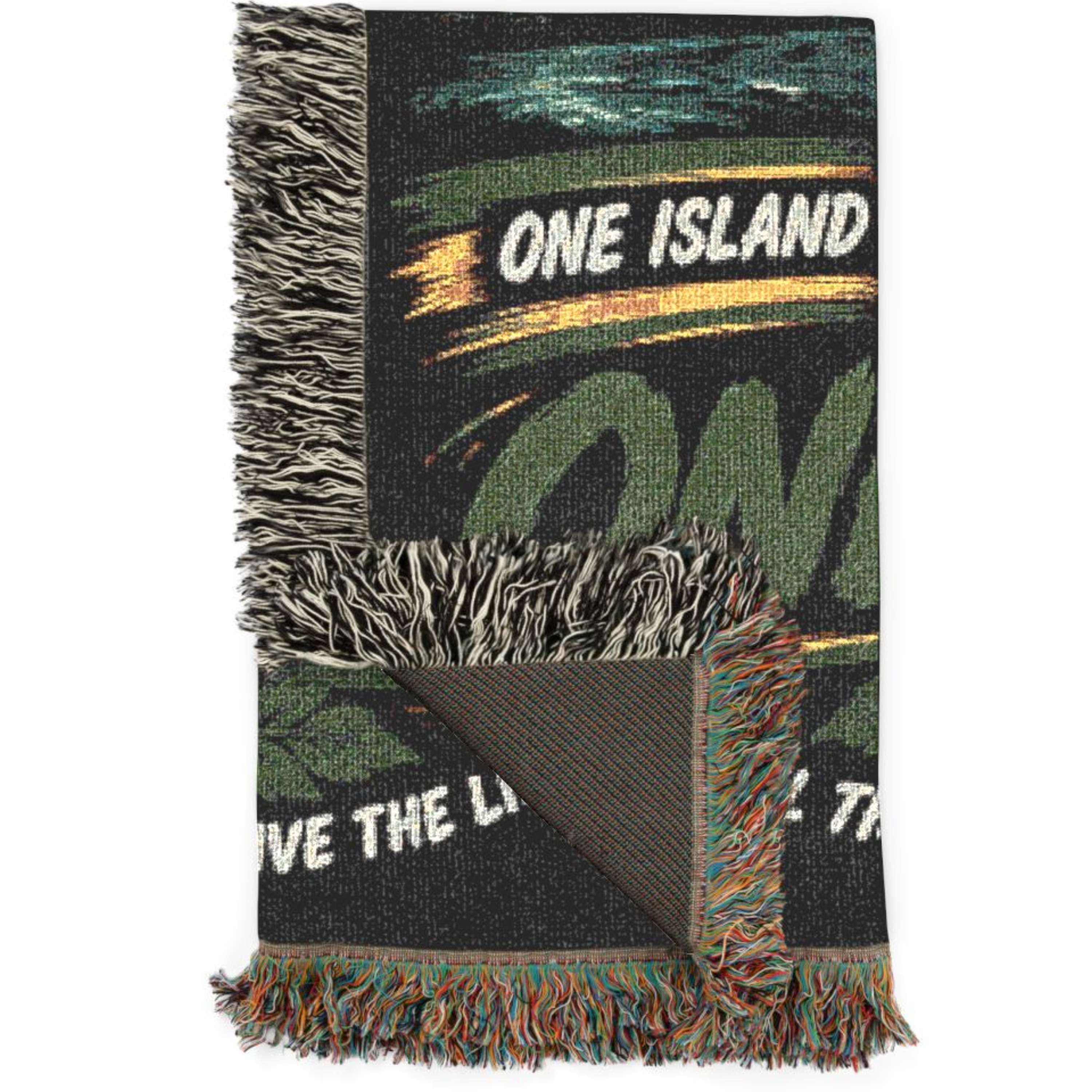 Ocean Breeze One Love Woven Blanket | Caribbean Beach Throw | Tropical Home Decor