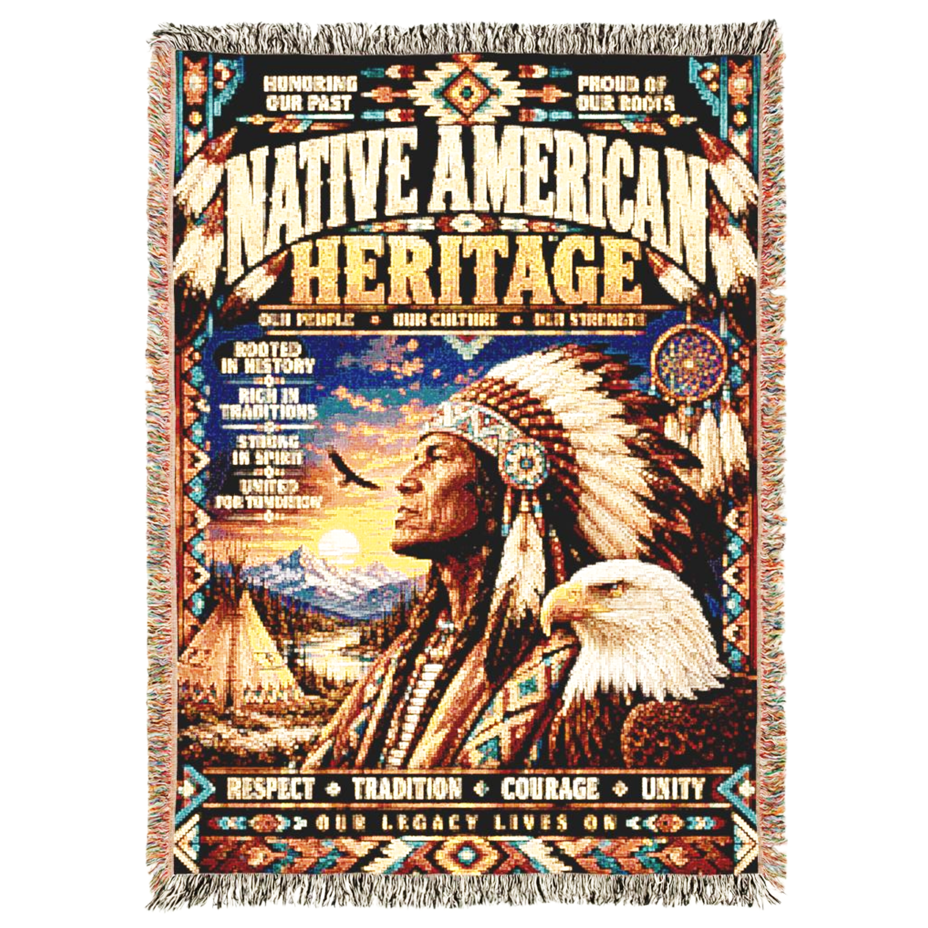 Native American Heritage Woven Blanket