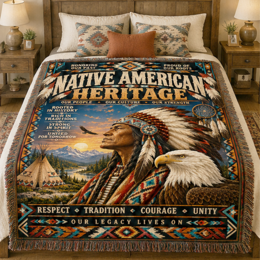 Native American Heritage Woven Blanket