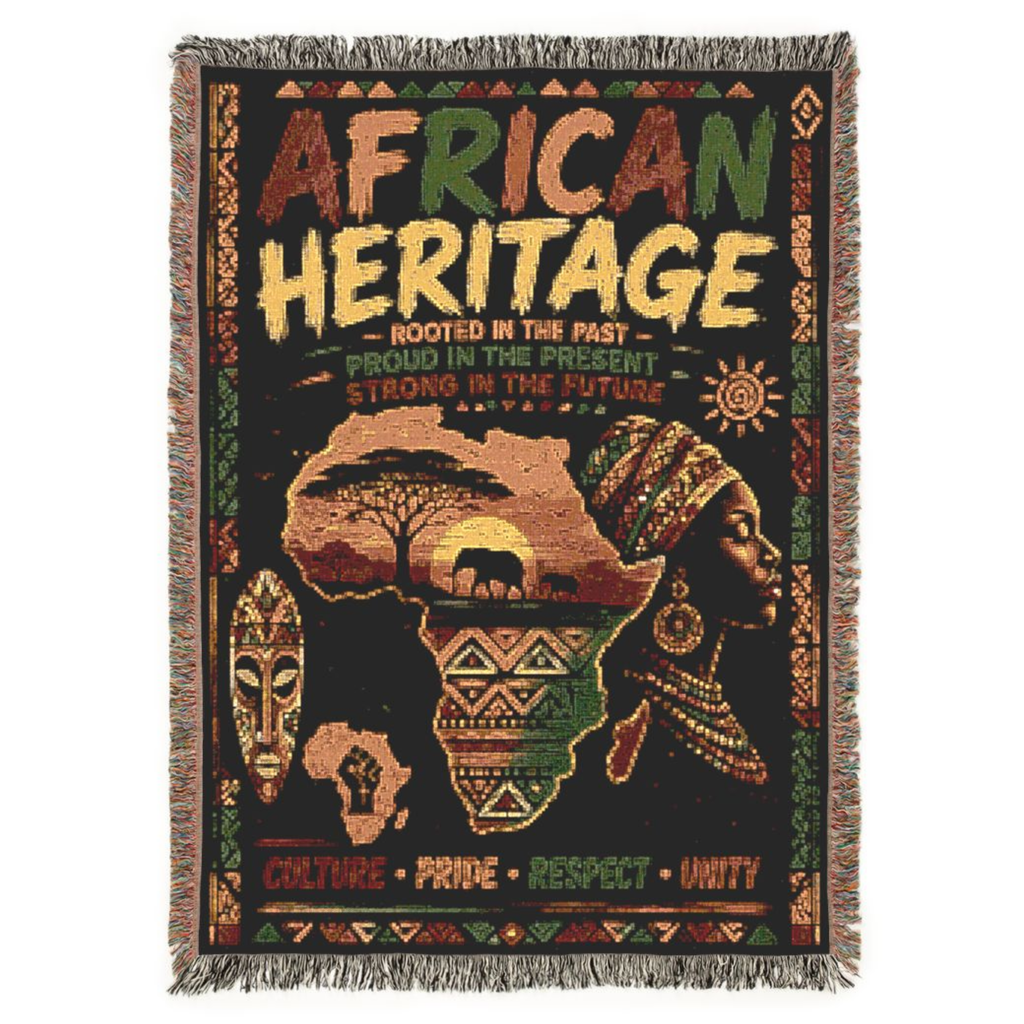 African Heritage Woven Blanket | Culture, Pride & Unity | Premium Cotton Throw