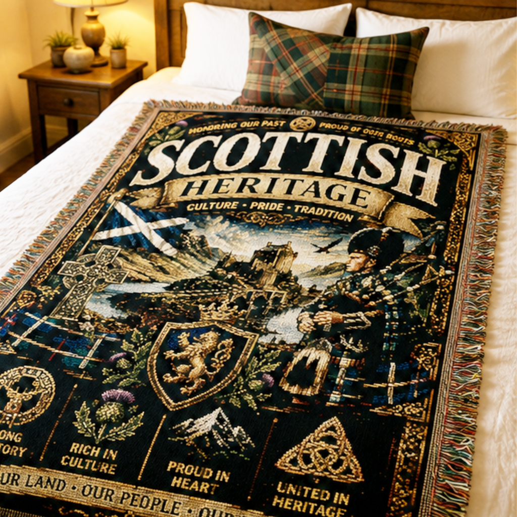Scottish Heritage Woven Blanket | Culture, Pride & Tradition | Premium Cotton Throw