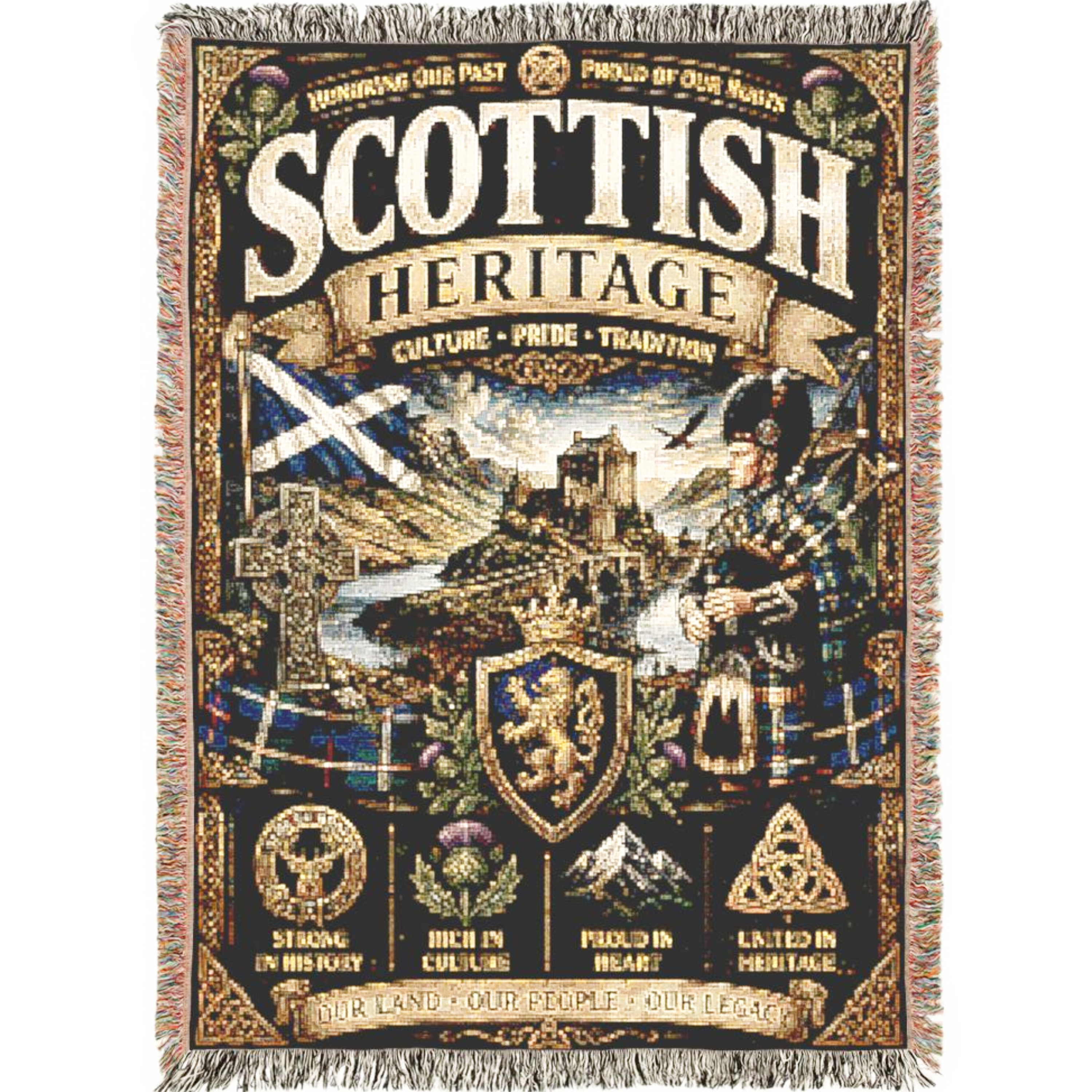 Scottish Heritage Woven Blanket | Culture, Pride & Tradition | Premium Cotton Throw