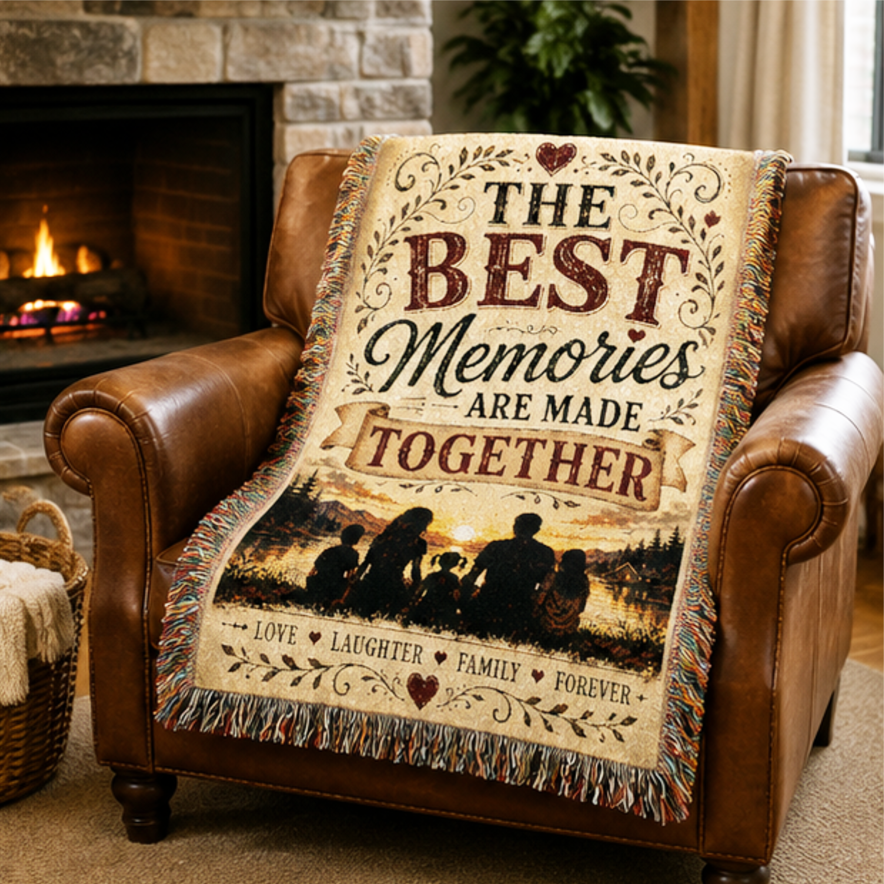 The Best Memories Are Made Together Woven Blanket | Premium Cotton Throw