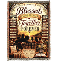 Blessed Beyond Measure Together Forever Woven Blanket | Premium Christian Family Cotton Throw