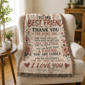 To My Best Friend Woven Blanket | Friendship Gift Throw Blanket | Best Friend Keepsake