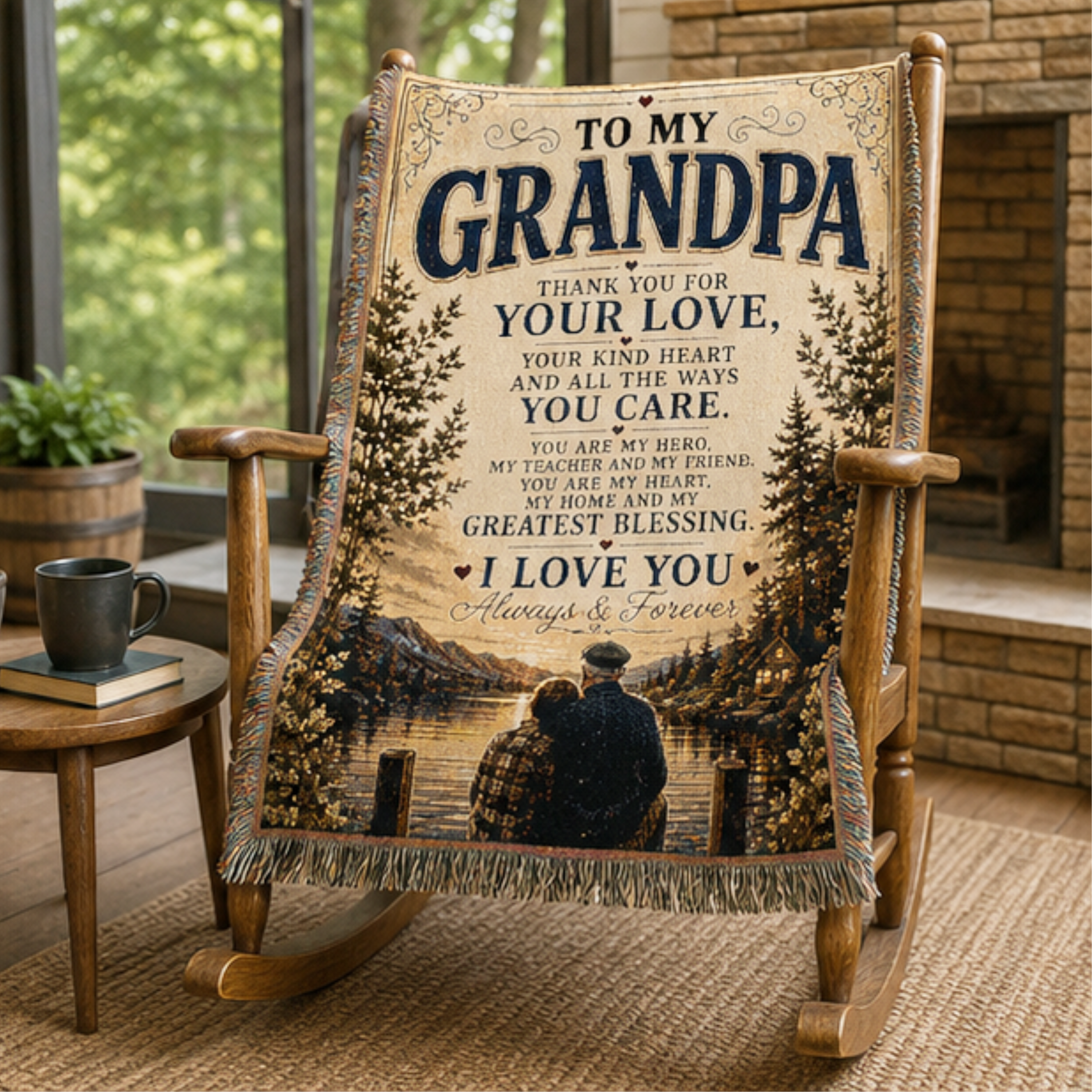 To My Grandpa Woven Blanket | Grandpa Gift Throw Blanket | Meaningful Keepsake Gift
