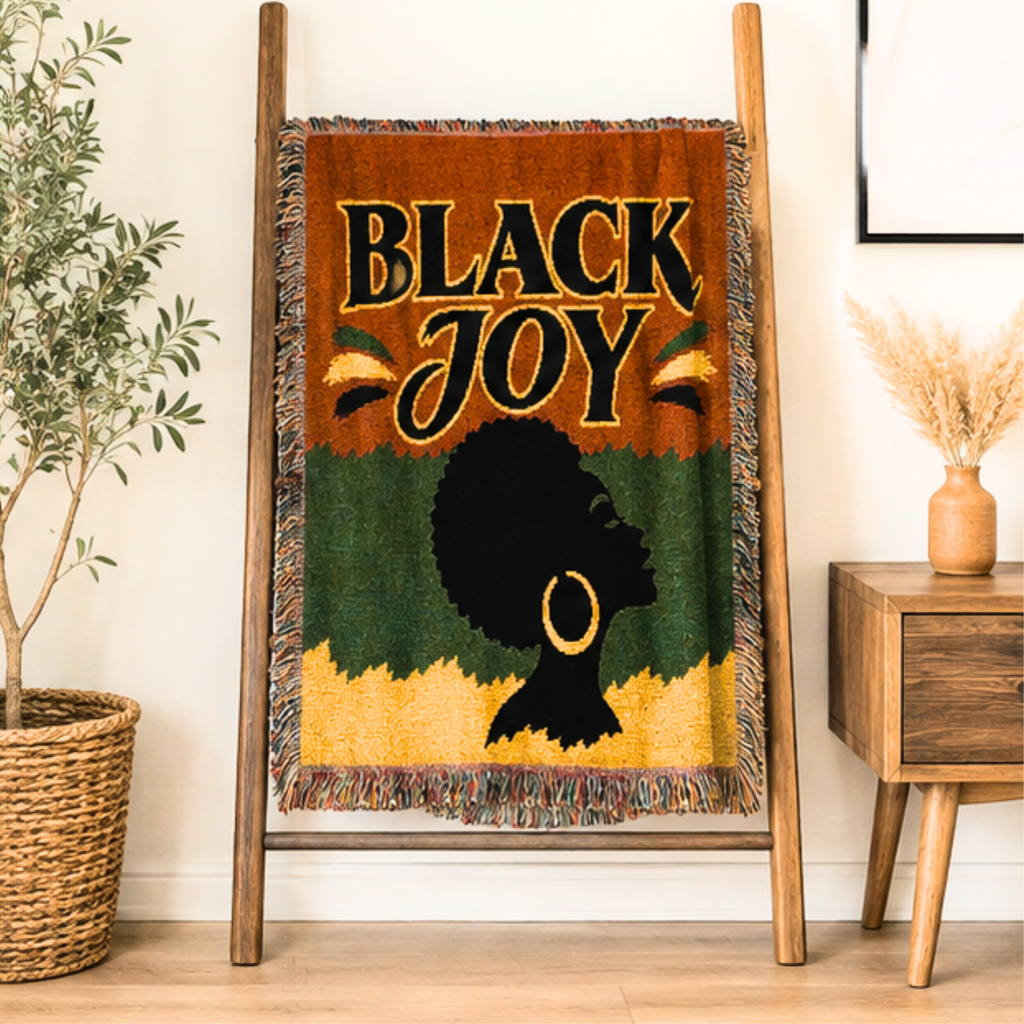 Black Joy Woven Blanket | Black Culture & Pride Tapestry Throw