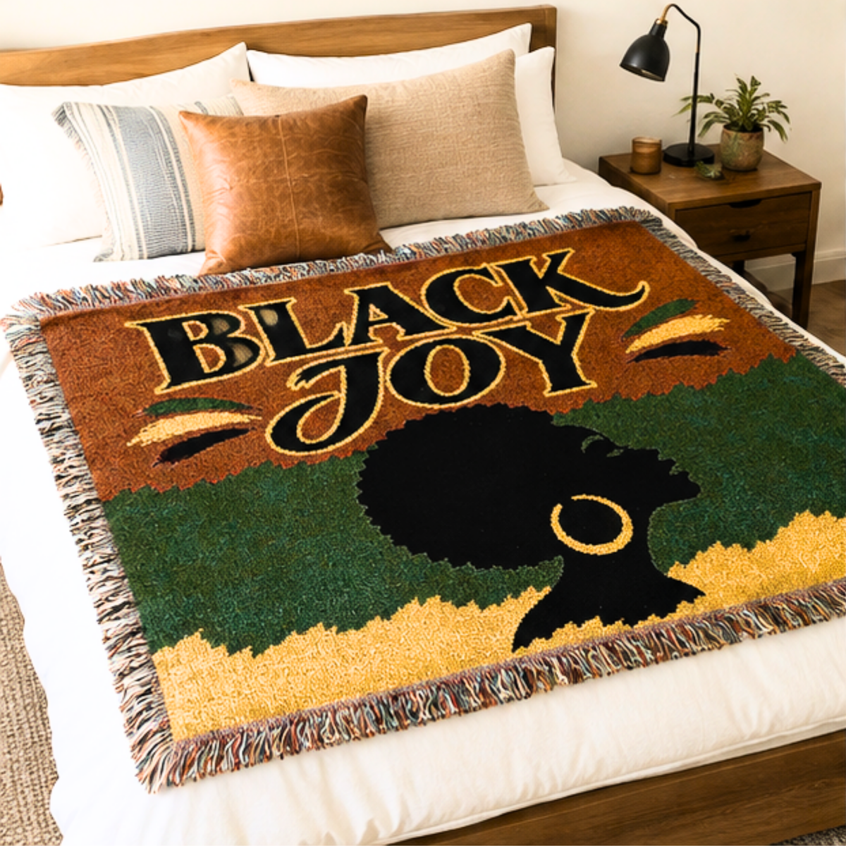 Black Joy Woven Blanket | Black Culture & Pride Tapestry Throw