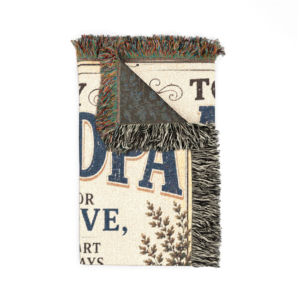 To My Grandpa Woven Blanket | Grandpa Gift Throw Blanket | Meaningful Keepsake Gift