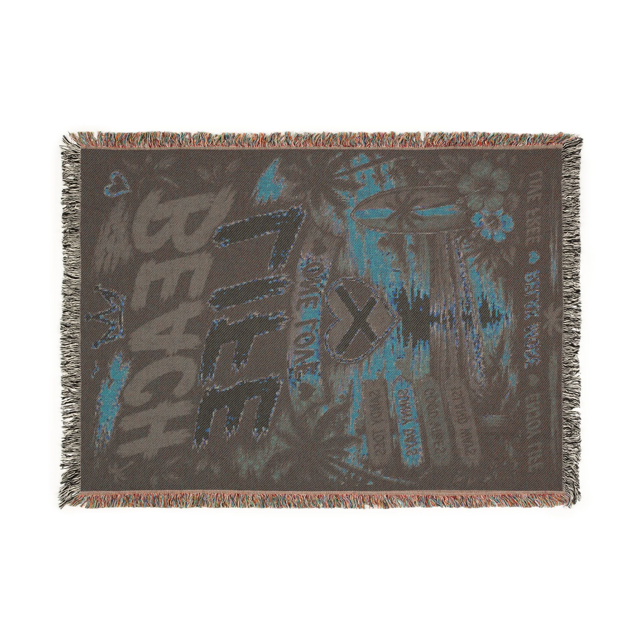 Beach Life One Love Woven Blanket | Caribbean Beach Throw | Tropical Home Decor