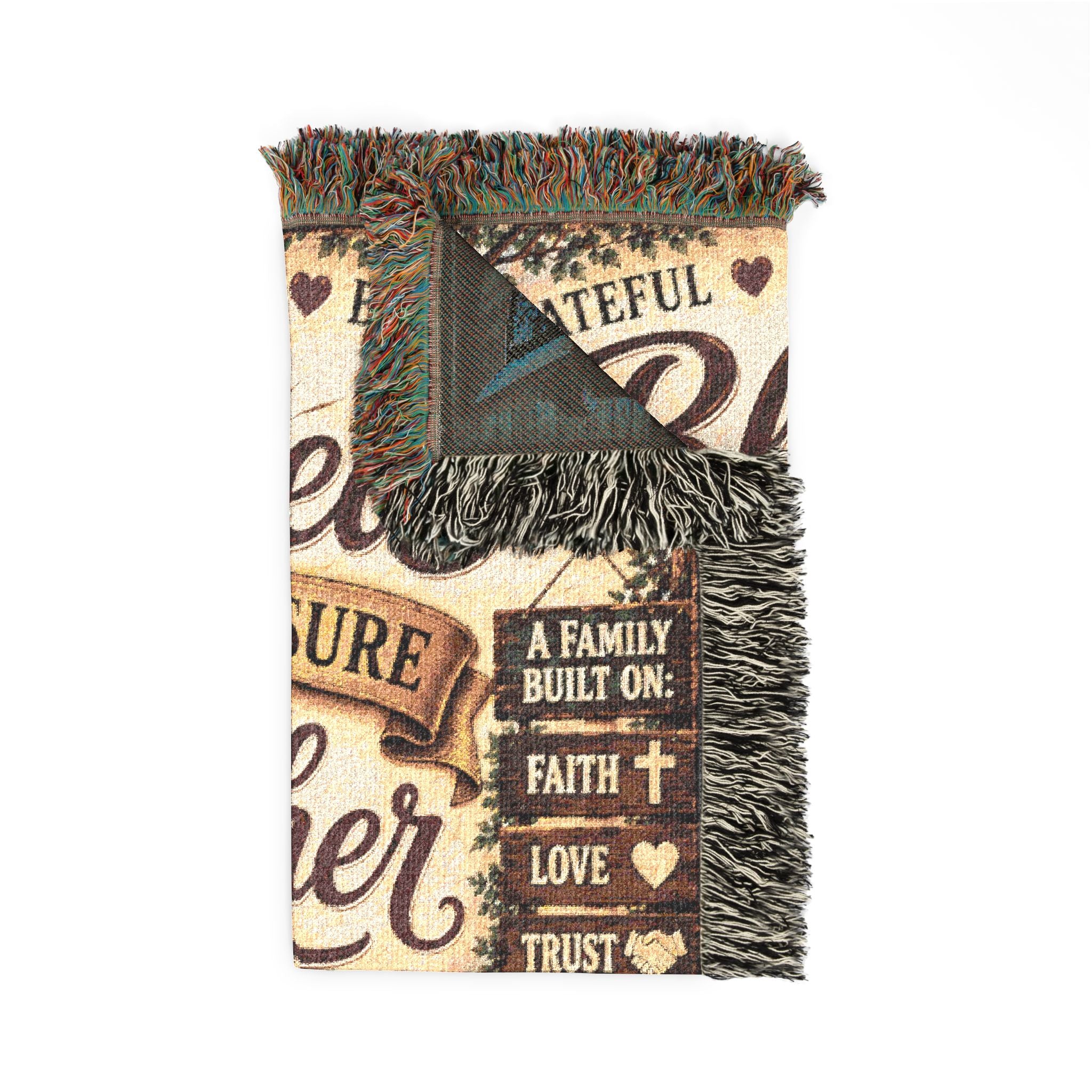 Blessed Beyond Measure Together Forever Woven Blanket | Premium Christian Family Cotton Throw