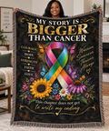 My Story Is Bigger Than Cancer Woven Blanket | Cancer Support Gift