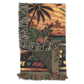 Island Vibes One Love Woven Blanket | Tropical Caribbean Throw | Beach House Decor